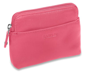 Compact Leather Zip-Top Purse 